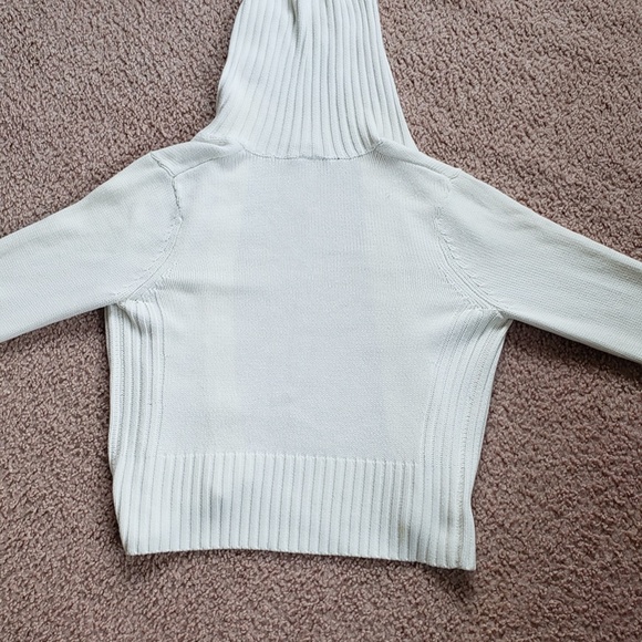 Womens White Knitted Large Button Cardigan Ellemenno - Picture 13 of 16